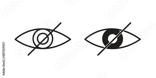 Eye crossed icon for template. Icon vector graphic set