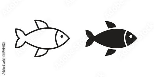 Fish icon for template. Icon vector graphic set