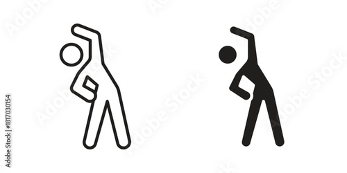 Fitness exercise icon for template. Icon vector graphic set