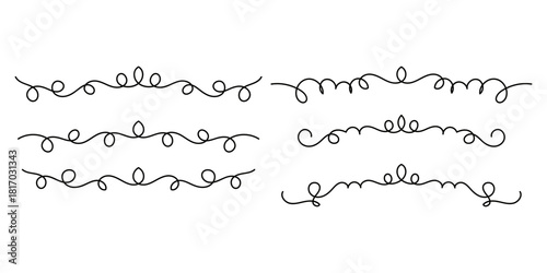 Set of Vintage decorative lines. text dividers. Line border. Lines separators, Borders, Set of various doodle style line dividers and arrow icons for design