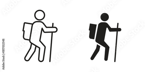 Hiking icon for template. Icon vector graphic set