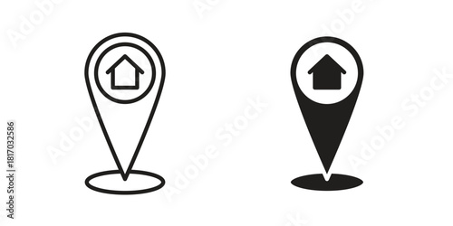 Home location icon for template. Icon vector graphic set