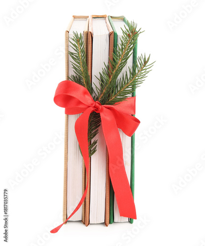 Books tied with ribbon and ...
