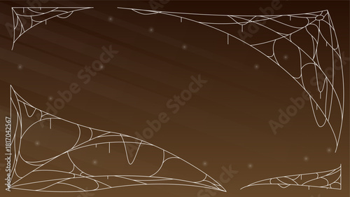 Spider Web On Dark Background Halloween Design Elements Spooky Scary Horror Decor Vector
