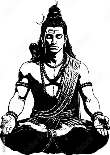 vector illustration of lord shiva