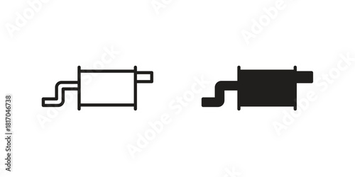 Exhaust pipe icon pictogram in trendy outline style. icon, sign or symbol.