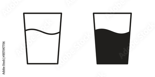 Glass icon pictogram in trendy outline style. icon, sign or symbol.