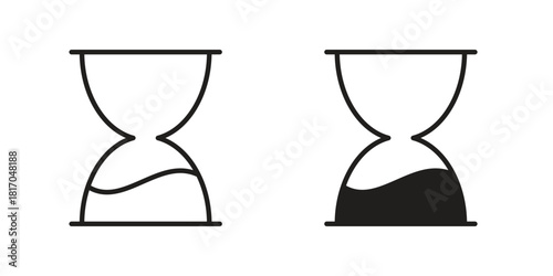 Hourglass end icon pictogram in trendy outline style. icon, sign or symbol.