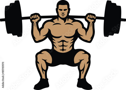 Barbell squat icon