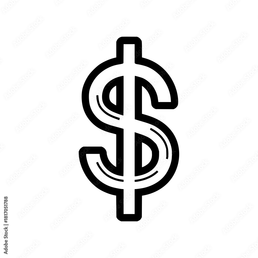 Obraz premium Dollar sign icon vector illustration us currency symbol financial investment graphic for business and finance onehundred