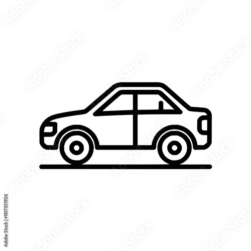 Car vehicle automobile transport drive travel road trip automotive industry line drawing vector illustration