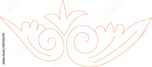 Elegant floral design with swirling leaves and a central bloom, a delicate and ornamental pattern for various creative applications