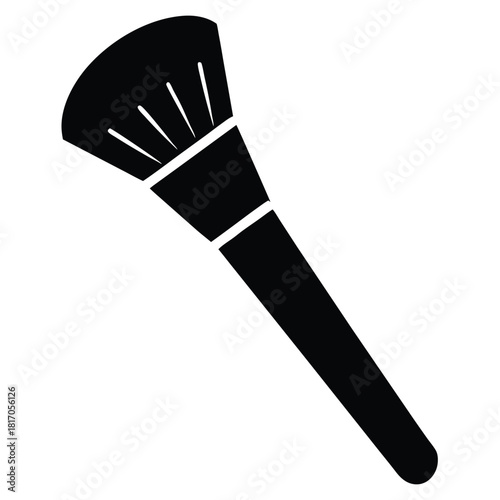 makeup brush black and white silhouette on white background