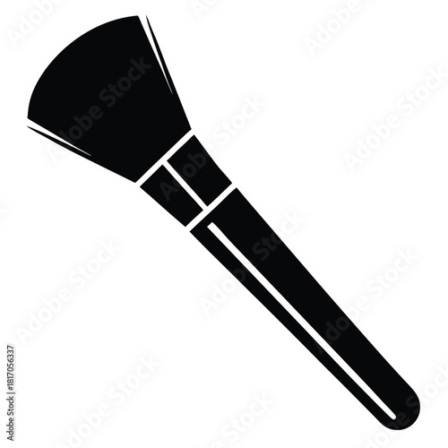 makeup brush black and white silhouette on white background