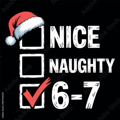 NICE NAUGHTY 6-7 Funny Christmas Checklist Design