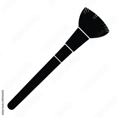 makeup brush black and white silhouette on white background