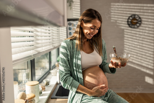 Sitting On Kitchen Counter And Eating