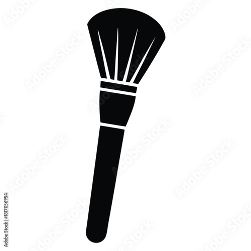 makeup brush black and white silhouette on white background