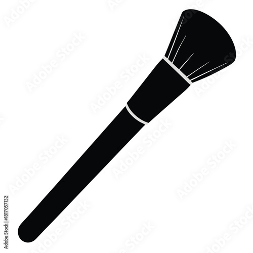 makeup brush black and white silhouette on white background