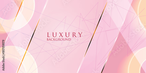 Abstract  golden line background pink shades in 3d style. Illustration from vector about modern template deluxe design. Abstract  golden line background pink shades in 3d style.
