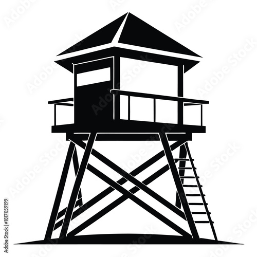 lifeguard tower silhouette vector safeguard tower