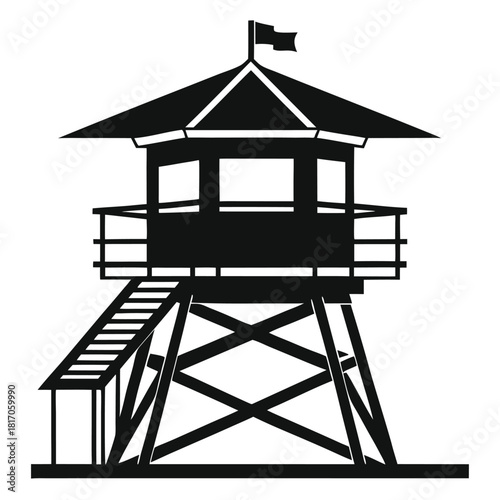 lifeguard tower silhouette vector safeguard tower