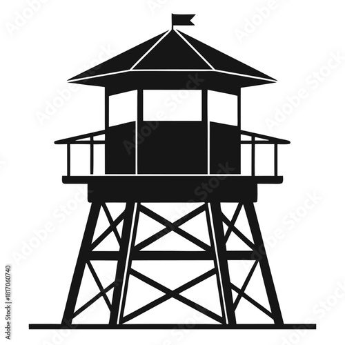 lifeguard tower silhouette vector safeguard tower