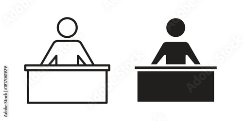 Exhibitor icon for your website design, logo, app, UI. EPS10