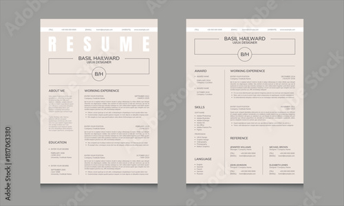 Minimal Simple and Clean Resume Layout