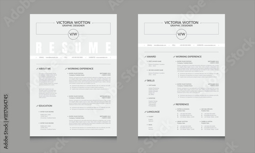 Simple and Clean Resume / CV Layout
