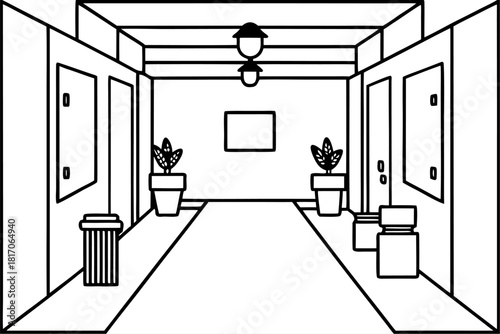 Empty interior room design with a bright window, light wood floor, and nobody in the modern apartment space