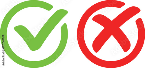 Tick and Cross Marks: A graphic representation of decision-making, choice, and approval is showcased by two contrasting symbols. the checkmark represents positive selection.