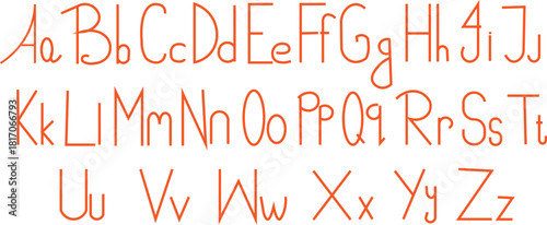 Handwritten alphabet set in uppercase and lowercase letters.