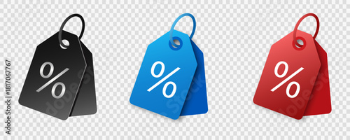 Realistic sale, discount tag. Vintage style sale tags.