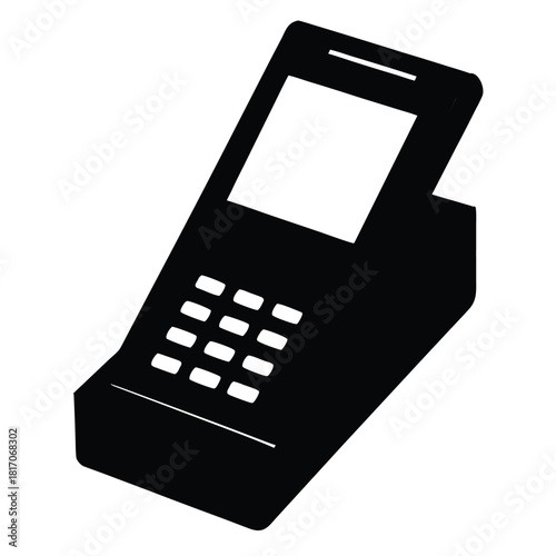Point of Sale Terminal Silhouette Payment Technology Purchase Financial Black