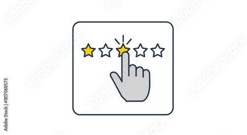 User feedback rating concept showing hand selecting one star indicating low rating evaluation