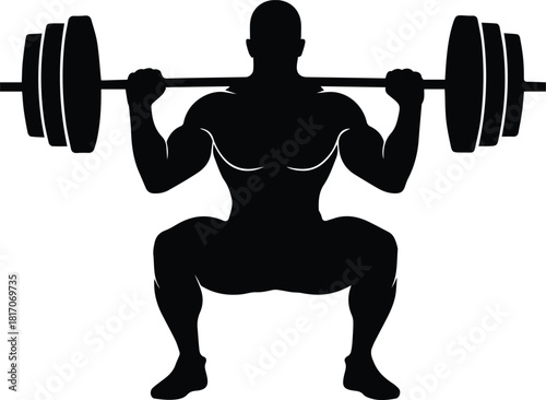 Barbell squat icon