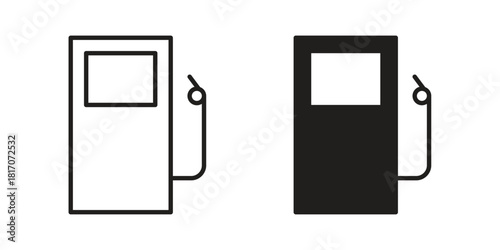 Fuel icon in filled, thin line, stroke style for website and apps
