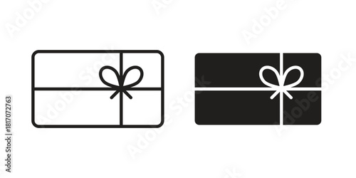 Gift voucher icon in filled, thin line, stroke style for website and apps