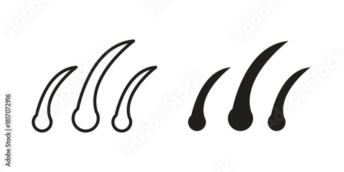 Hair icon in filled, thin line, stroke style for website and apps
