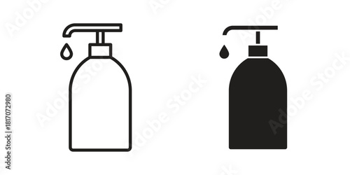 Hand sanitizer icon in filled, thin line, stroke style for website and apps
