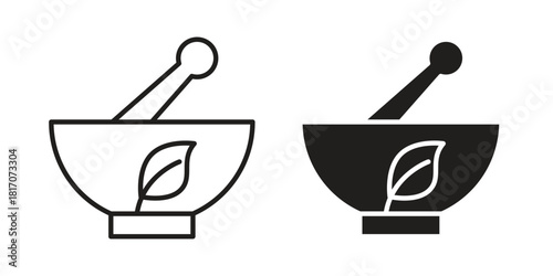 Herbal medicine icon in filled, thin line, stroke style for website and apps