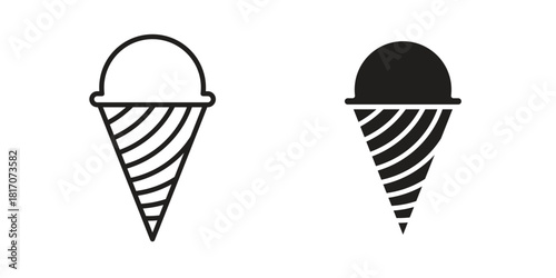 Ice cream cone icon in filled, thin line, stroke style for website and apps