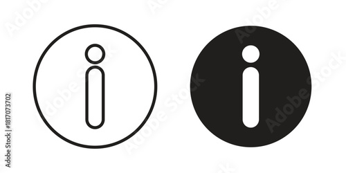 Info icon in filled, thin line, stroke style for website and apps