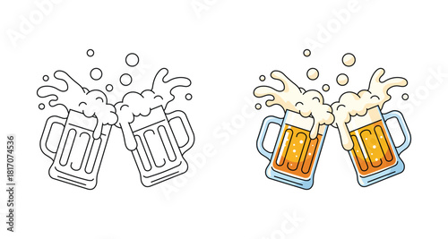 vector illustration of beer mug