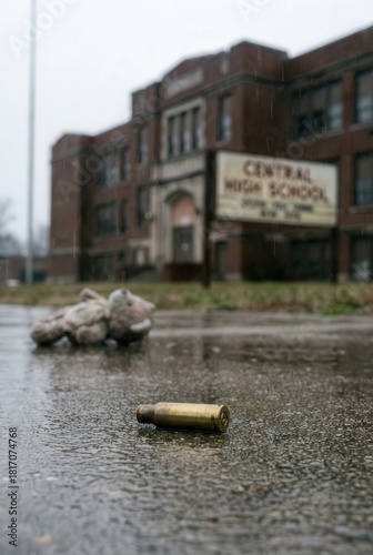 Somber Scene: Bullet Casing at Central High School
