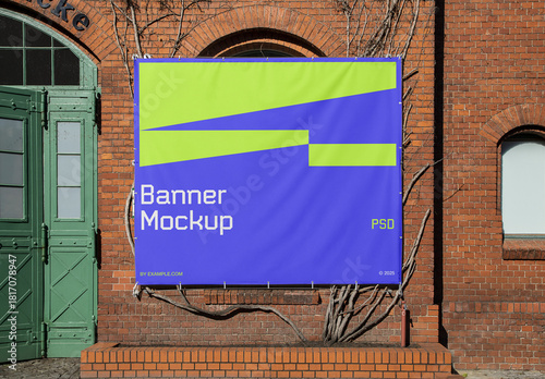 Front View Single Banner Mockup