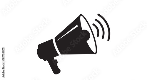Megaphone icon illustrating loudspeaker for announcements and communication design asset.