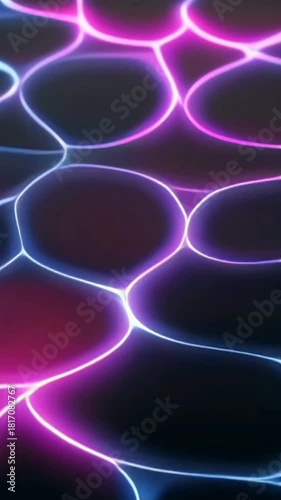 Neon Pink and Blue Wavy Abstract Background Loop