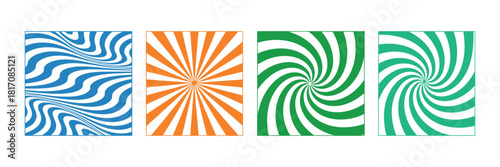 Modern Wave and Radial Backgrounds Design with Transparent